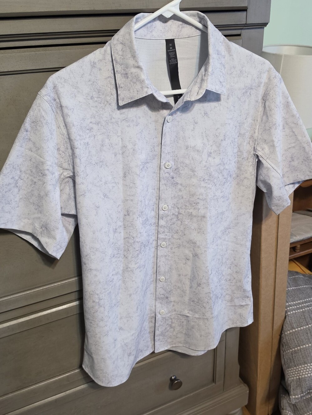 lululemon athletica Light Blue Short-Sleeve Button-Down Shirt